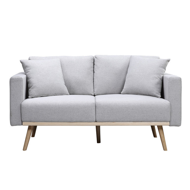 Easton Fabric Loveseat with USB Charging Ports - Light Gray