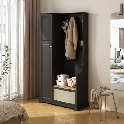 Tero 1 Door Closet - Black