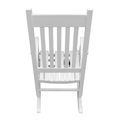 Lupe Wooden Porch Rocker Chair - White