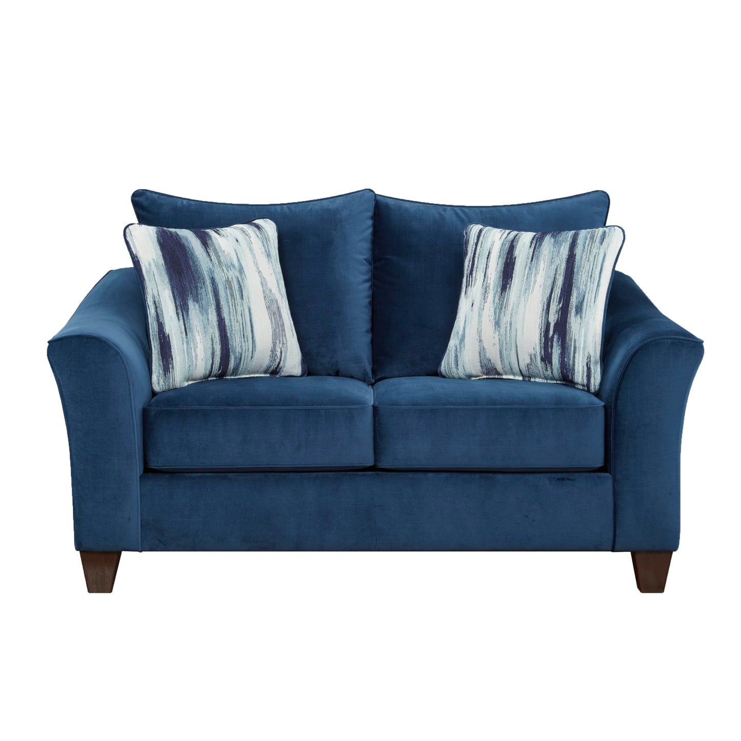 Camero Fabric Pillowback Loveseat - Navy Blue