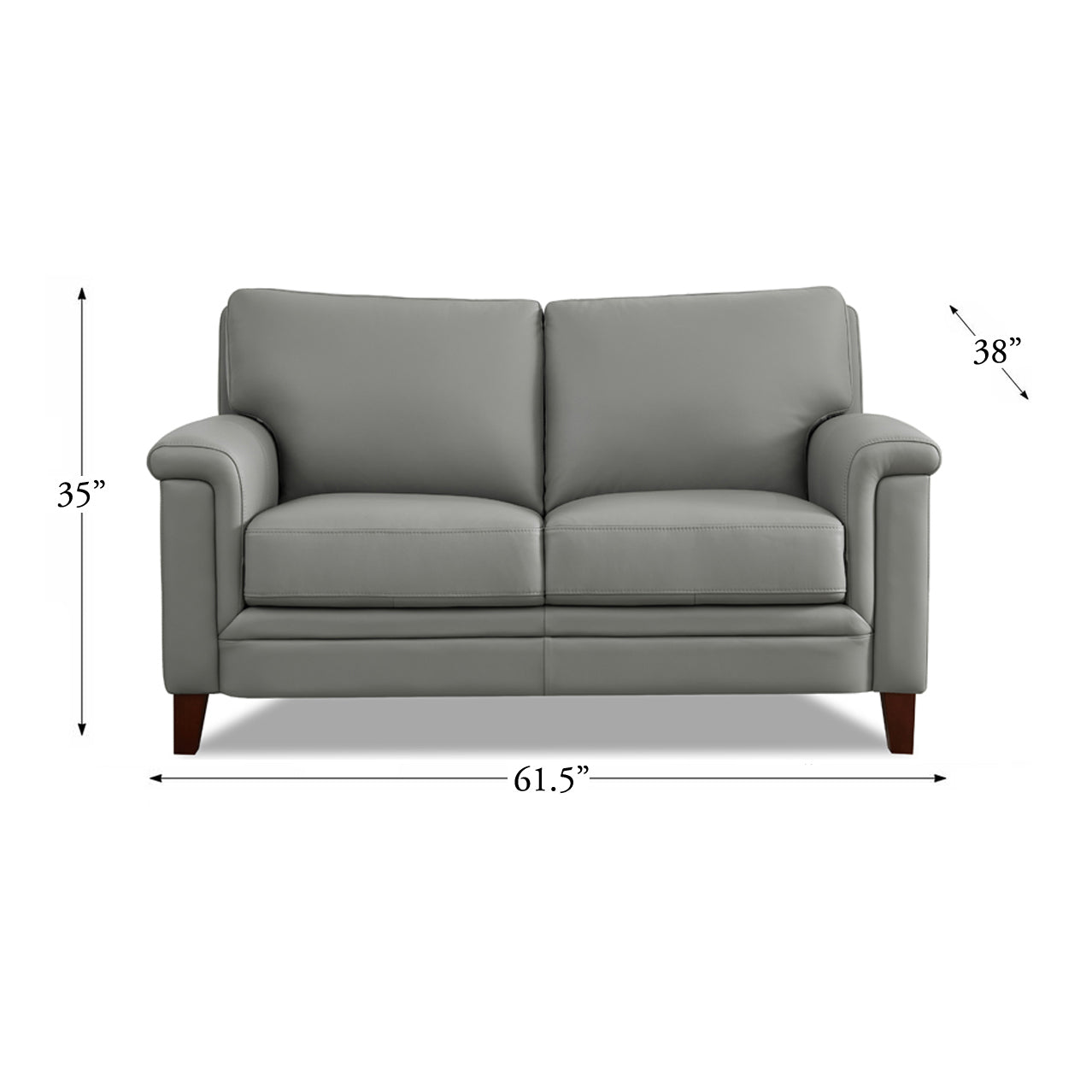 Westcott Leather Loveseat - Gray