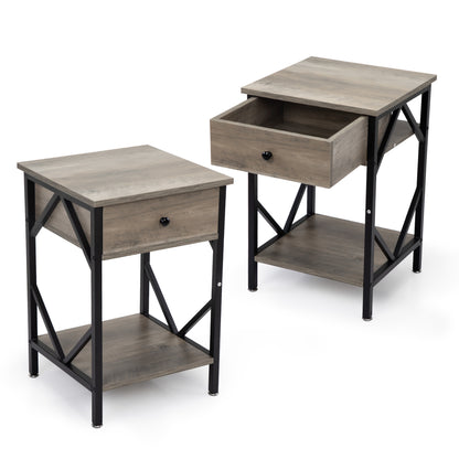 Sonya Nightstand ( Set of 2) - Gray