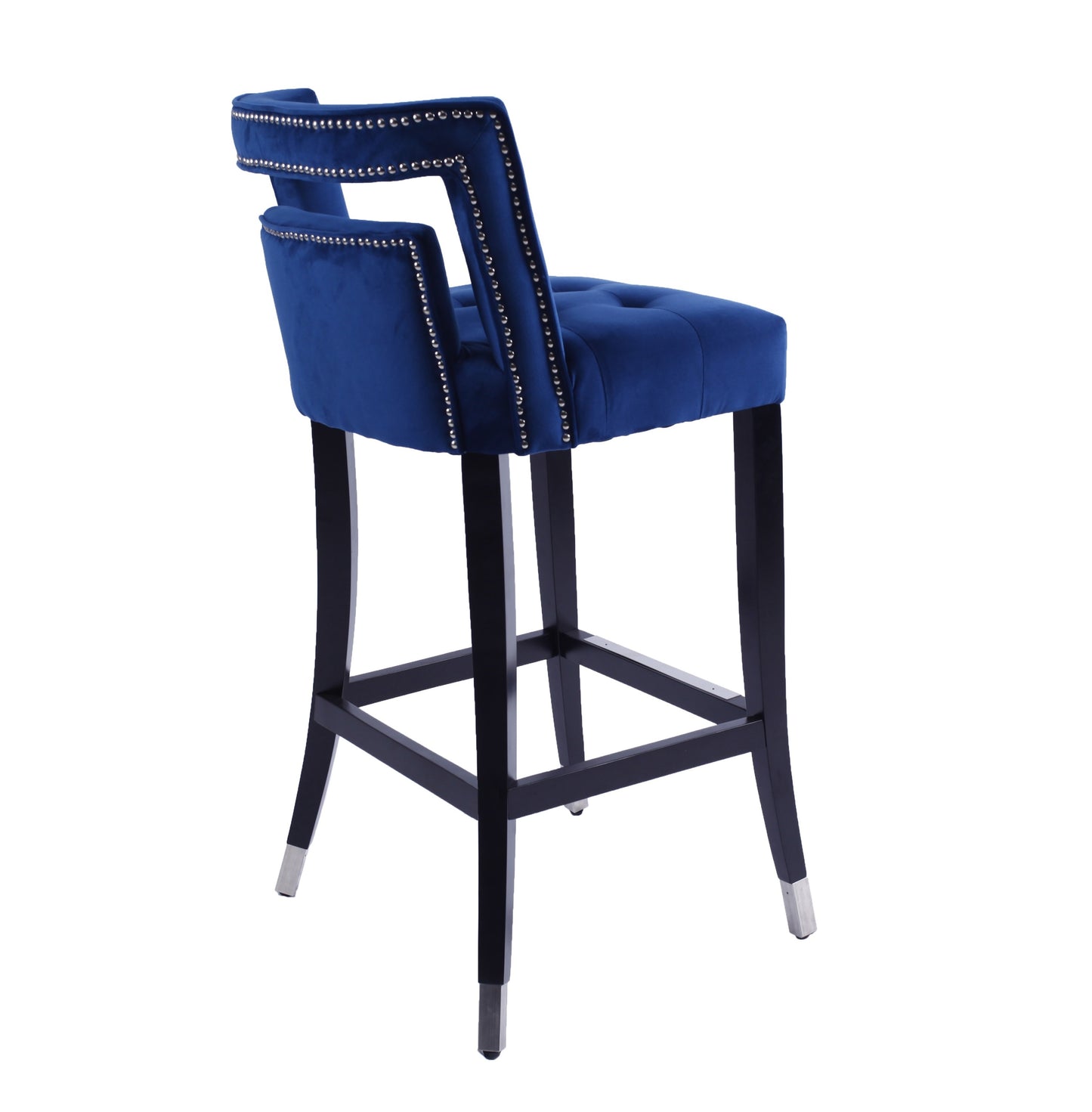 Xavier Suede Velvet Bar Stool - Navy Blue Set of 2