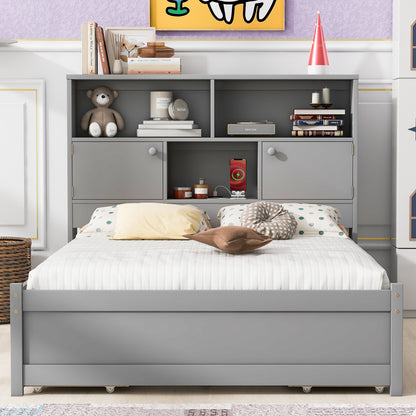 Jazz Full Size Platform Bed w 4 Drawers - Gray