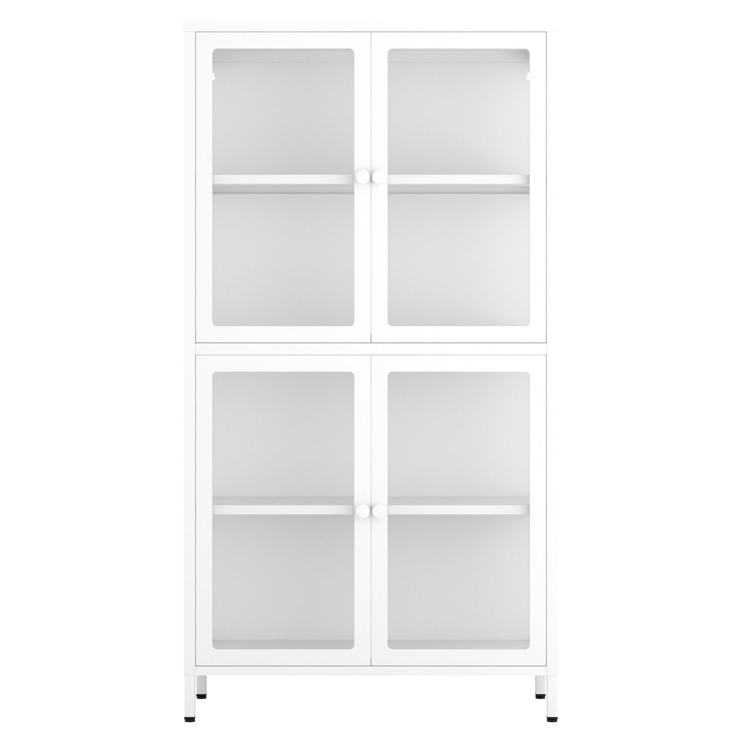 Hart Four Glass Door Storage Cabinet - White