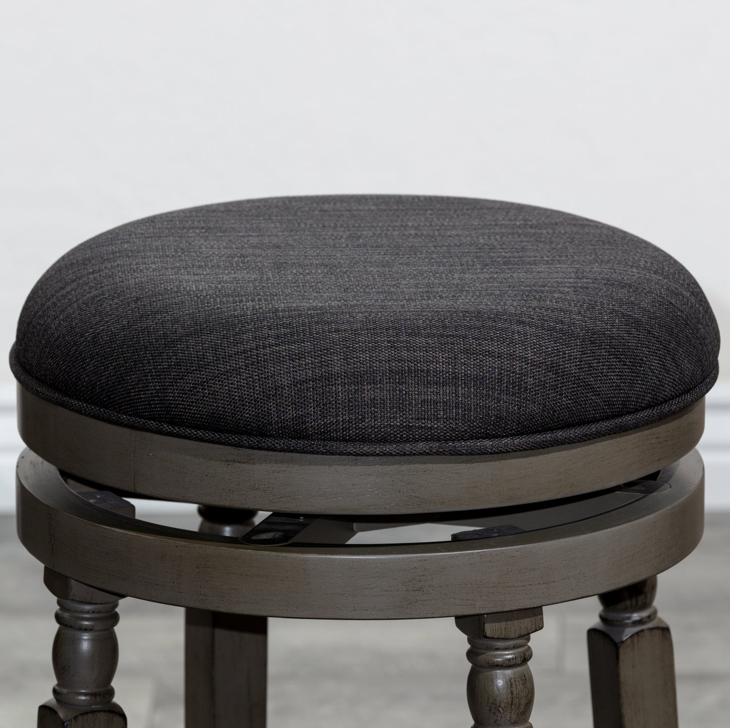 Viva Counter Stool, Weathered Gray Finish, Charcoal Fabric Seat