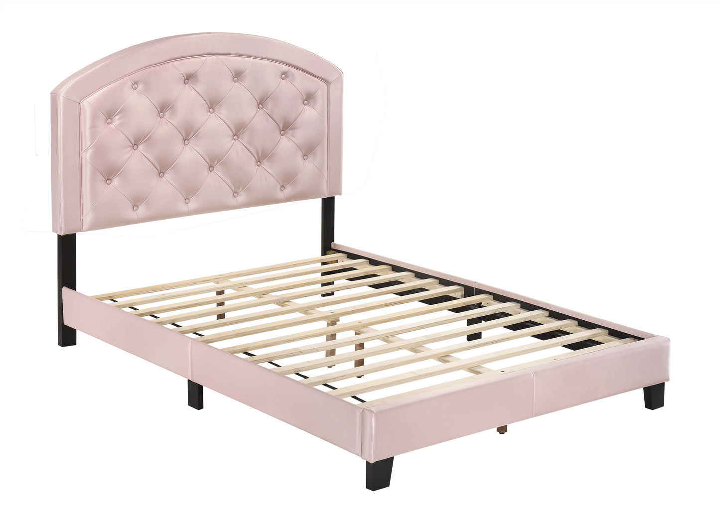 Deno Full Size Bed with Adjustable Headboard - Pink