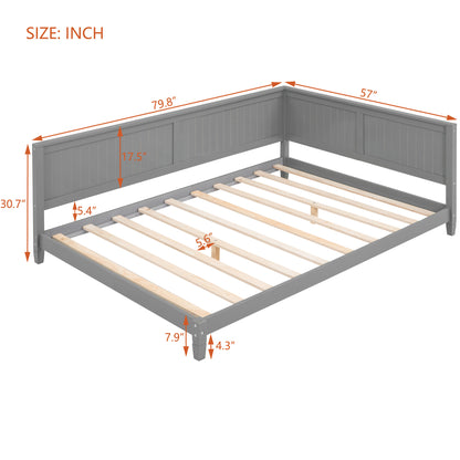 Lou Full Size Wooden Daybed - Gray