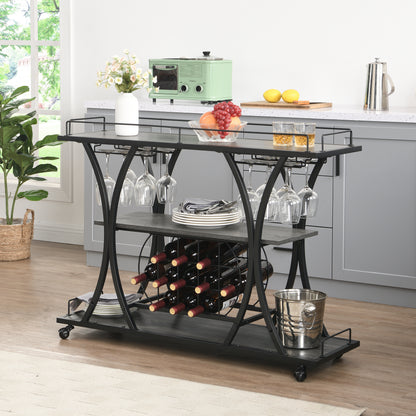 Sync Industrial Bar Cart  - Black & Gray