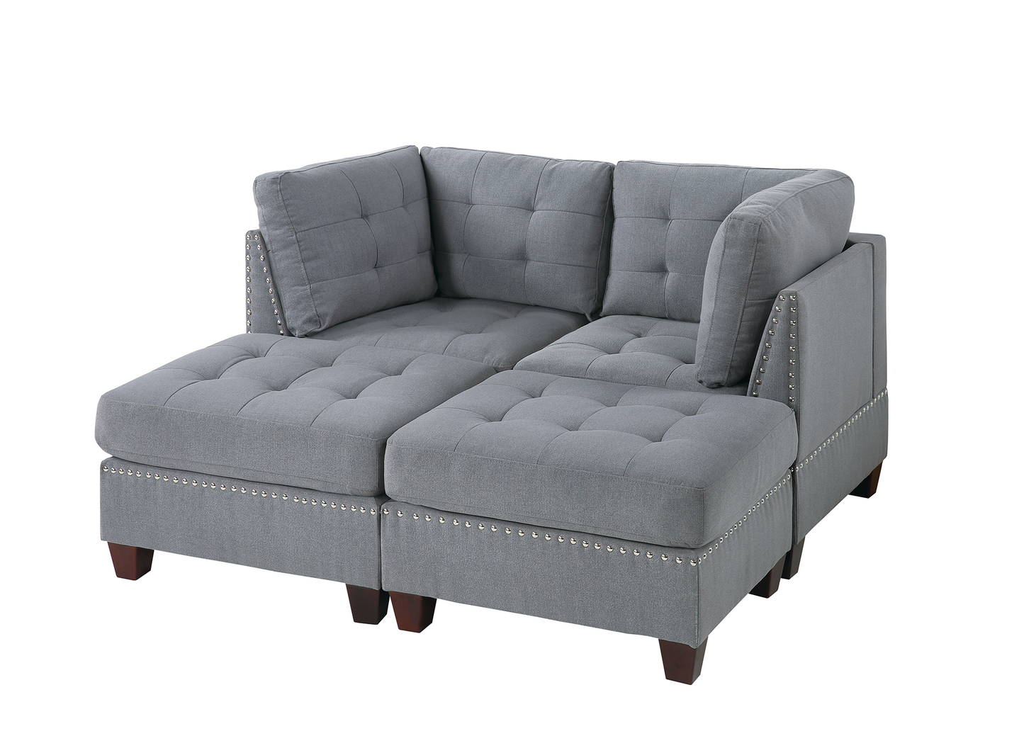 Lyra 4 Pcs Modular Sofa Set   1 - Gray