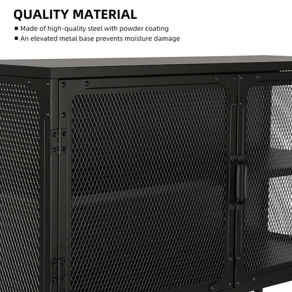 Laso Industrial Double Door Cabinet - Black