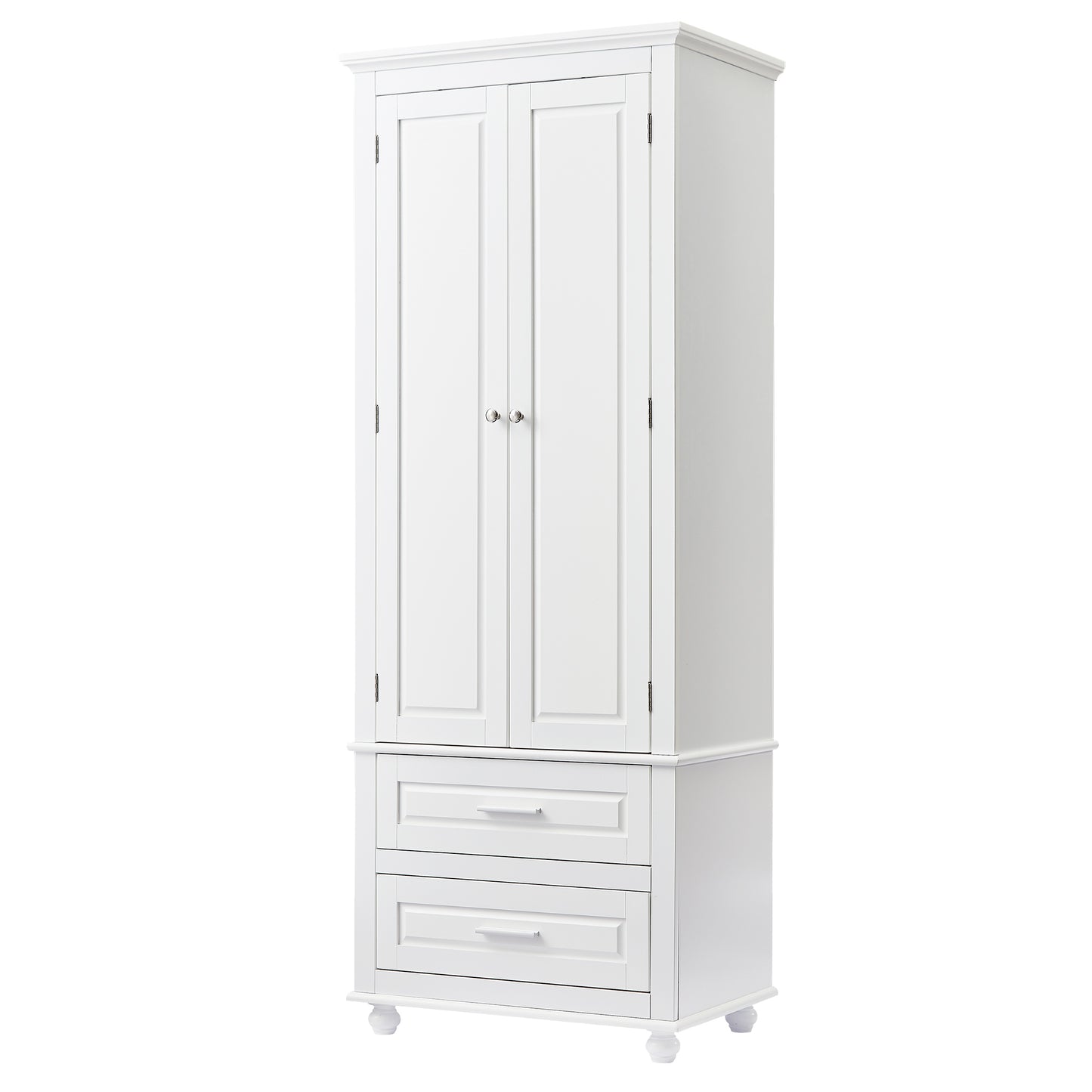 Vintage-style Bathroom Cabinet with Drawer - White