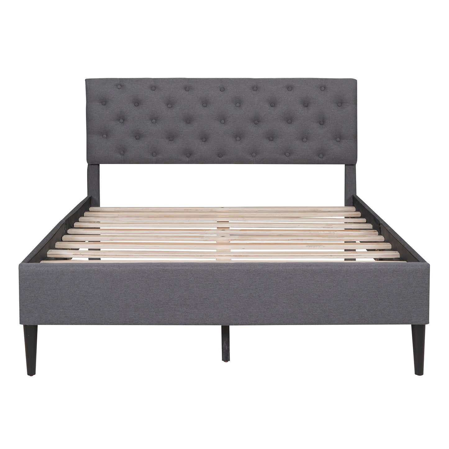 Ukin Full Size Upholstered Linen Platform Bed - Gray