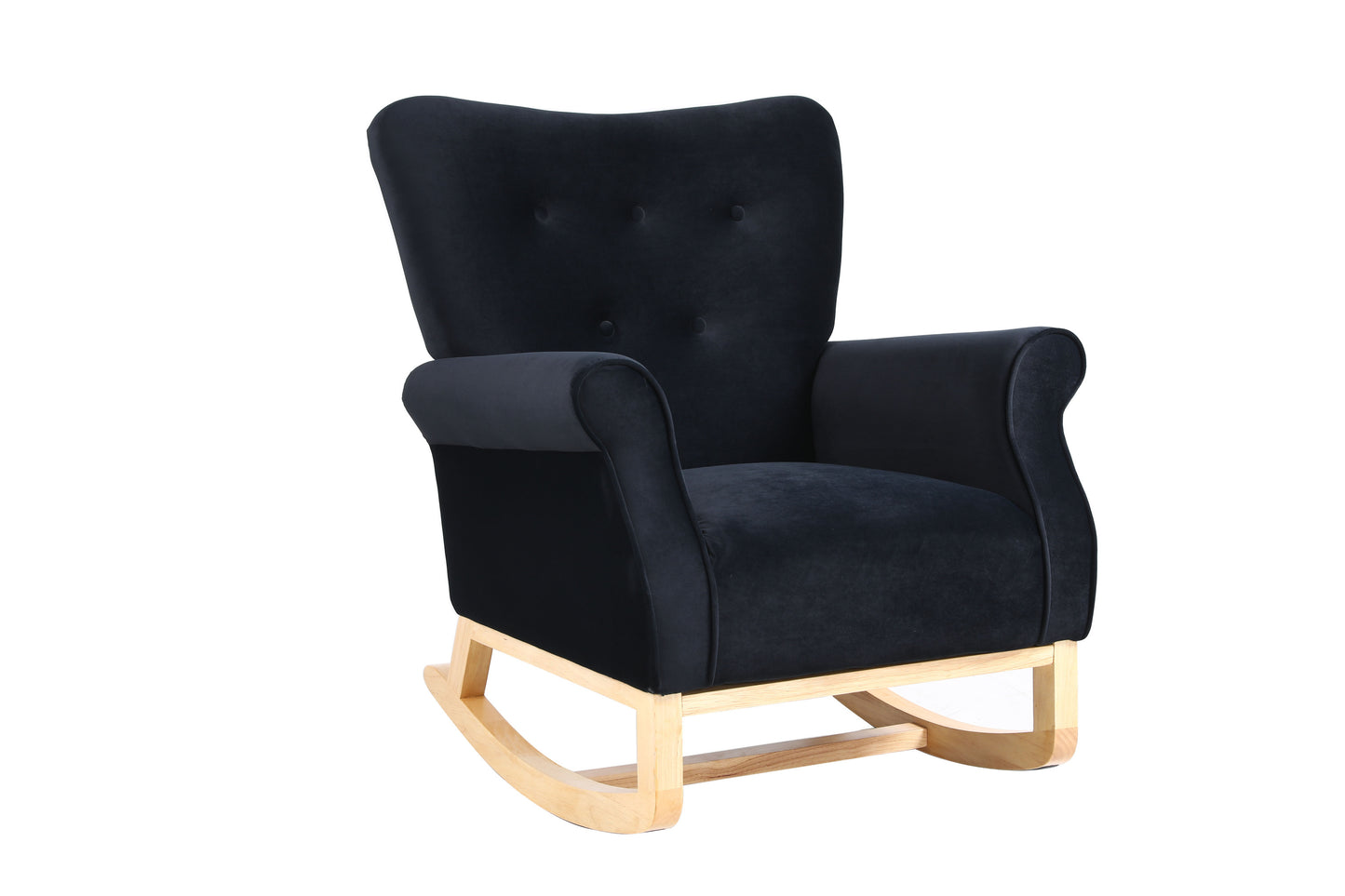 Jarvis Velvet Rocking Chair - Black