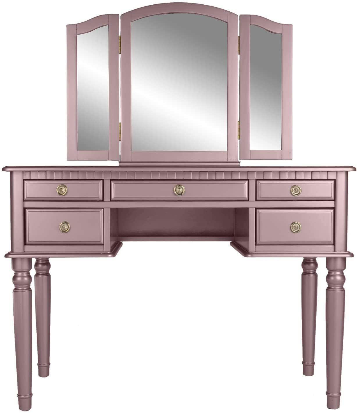 Arias Vanity Set with Foldable Mirror - Rose Gold