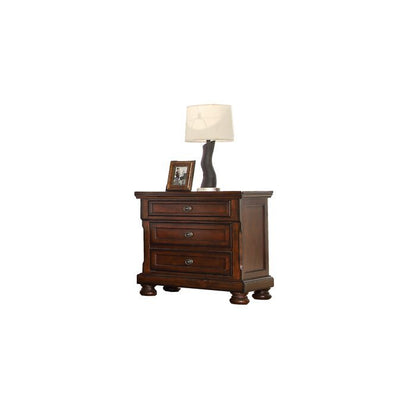 Baltimore Wood Nightstand with Hidden Jewelry Drawer - Dark Walnut