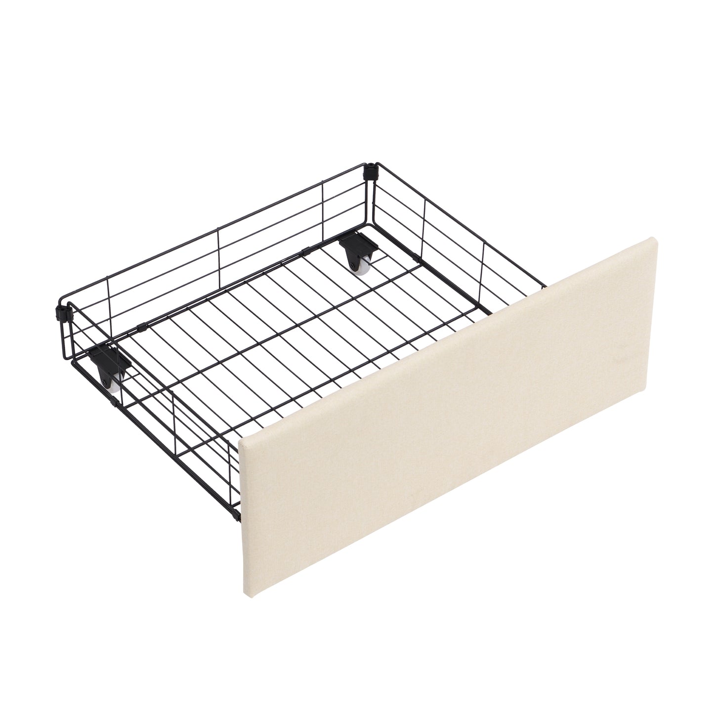 Craven Queen Size Bed Frame with 2 Storage Drawers - Beige