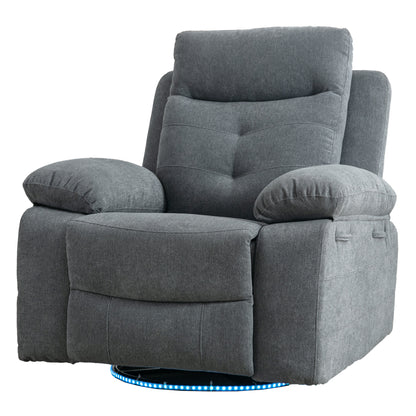 Aspen Power Recliner Glider Chair With Bluetooth Speaker - Light Gray