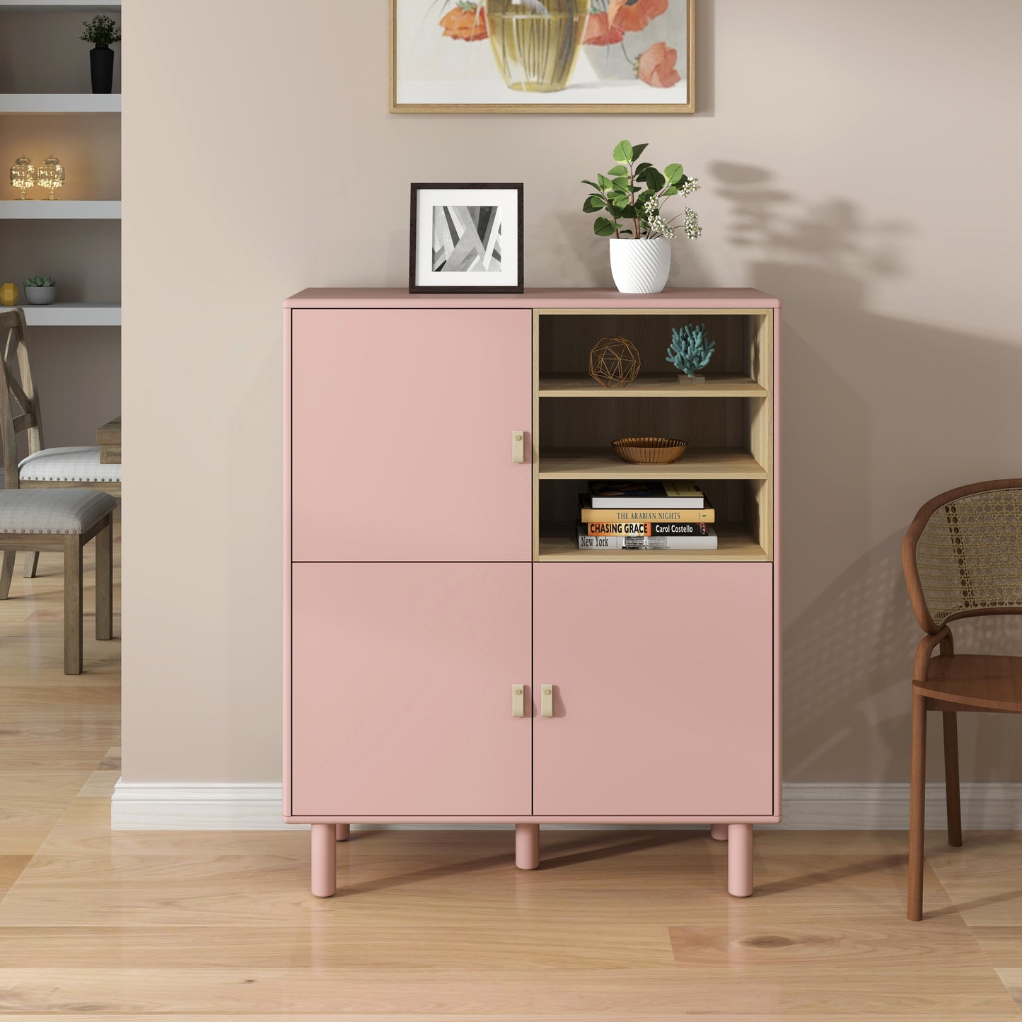 Giga Storage Wooden Cabinet - Pink