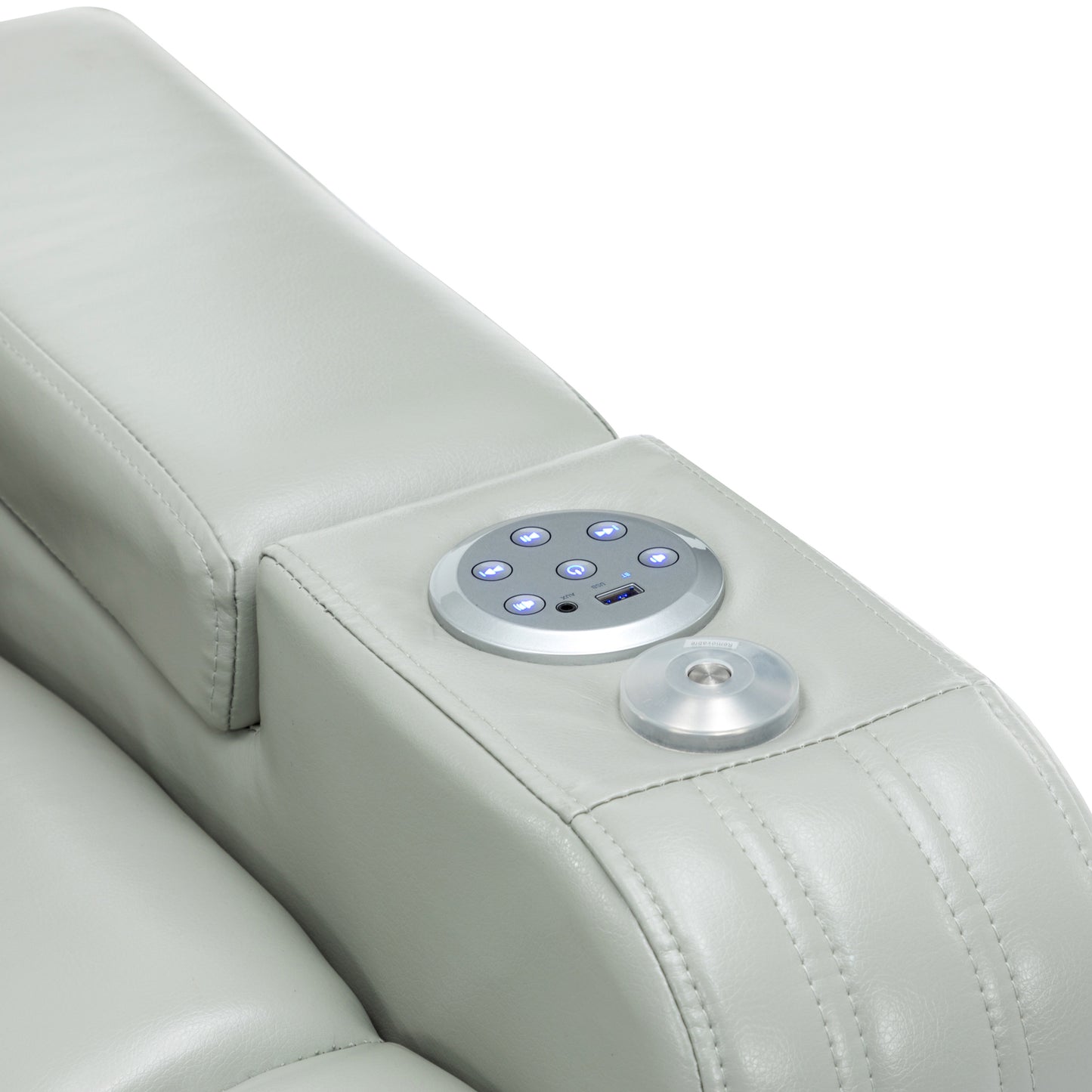 Xavier PU Leather Power Recliner - Gray