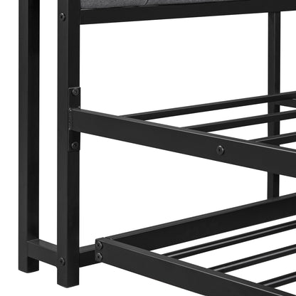 Quest Queen Size Metal Platform Bed Frame with Trundle - Black