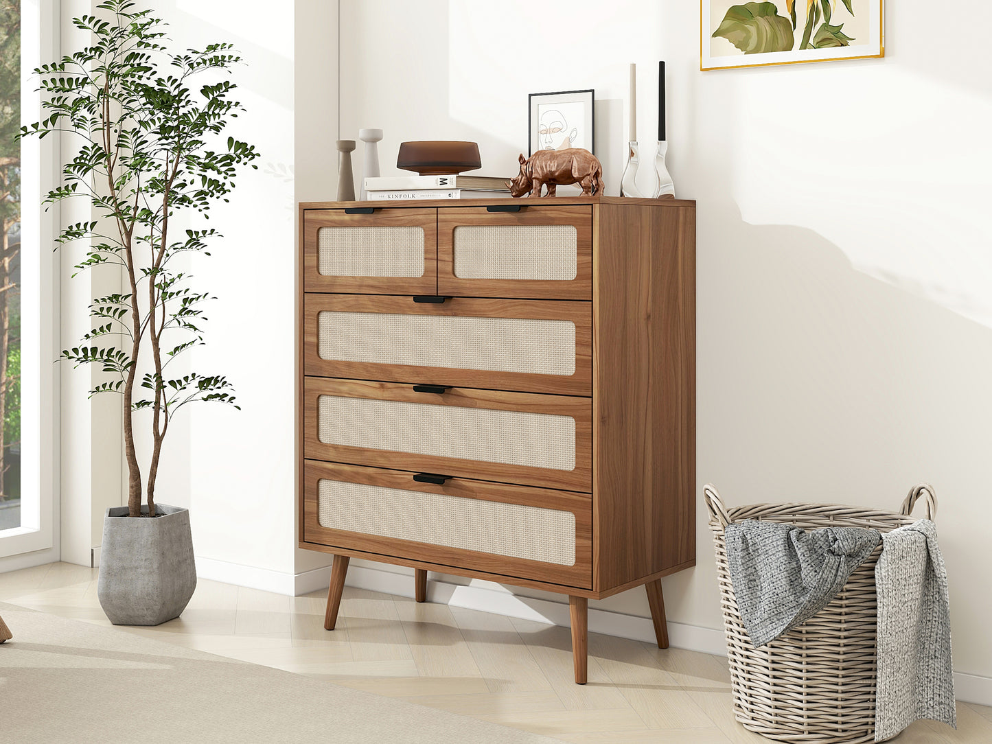 Keith II 5 Drawer  Accent Storage Cabinet - Walnut