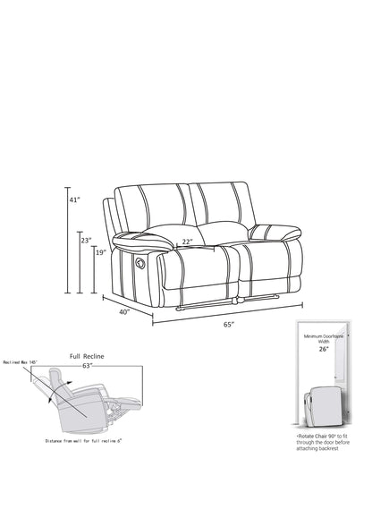 Kerr Leather-Air Recliining  Loveseat - Brown