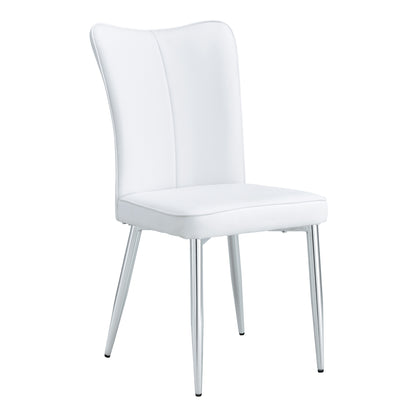 Carver PU Dining Chair Metal Leg (Set of 4) - White