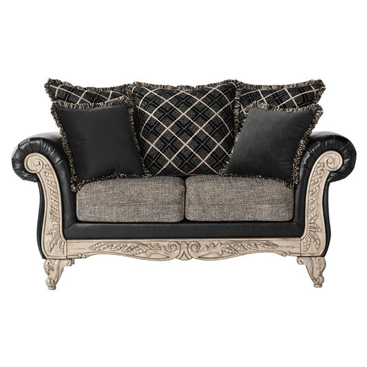 San Marino 2-Tone Fabric Wooden Frame Loveseat