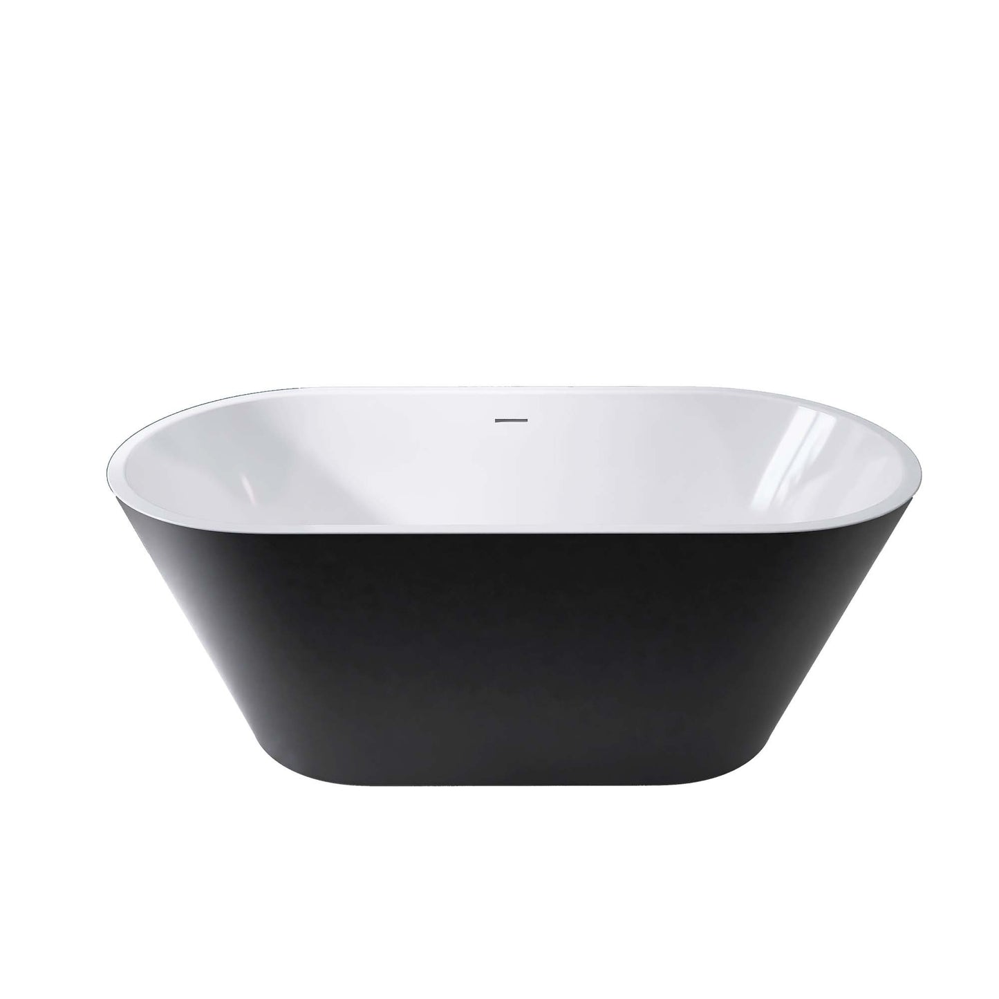 Madison 59" Minimalist  Acrylic Freestanding Soaking Bathtub  -  Matte Black