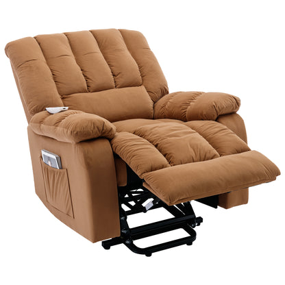 Parsons Power Recliner with Massage Function - Light Brown