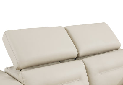 Honcho Top Grain Italian Leather Loveseat with Power Recliner - Beige