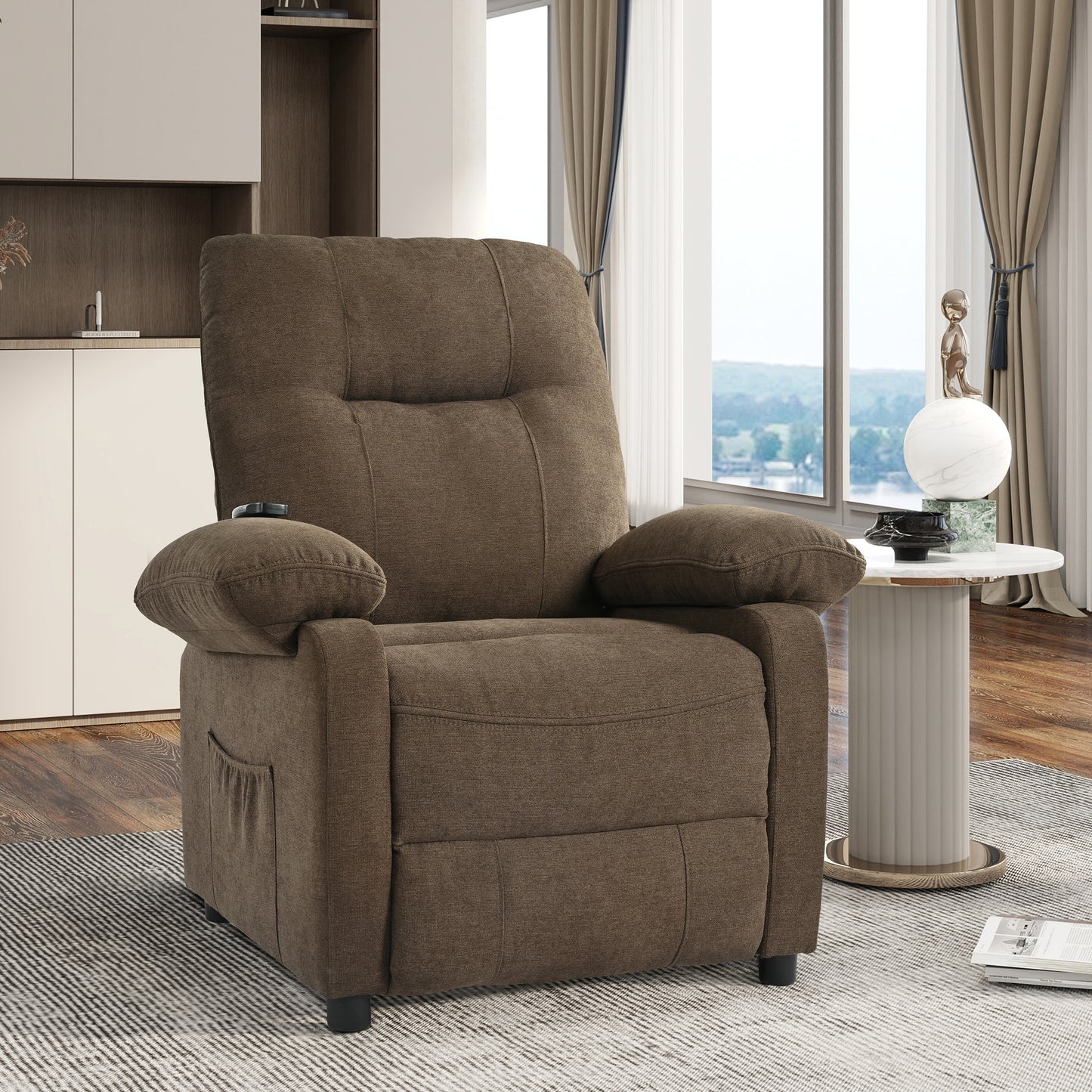 Aston Recliner Chair with Message and Heater - Brown