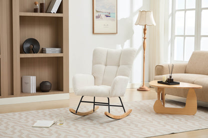 Hari Modern Nursery Rocking Chair - White