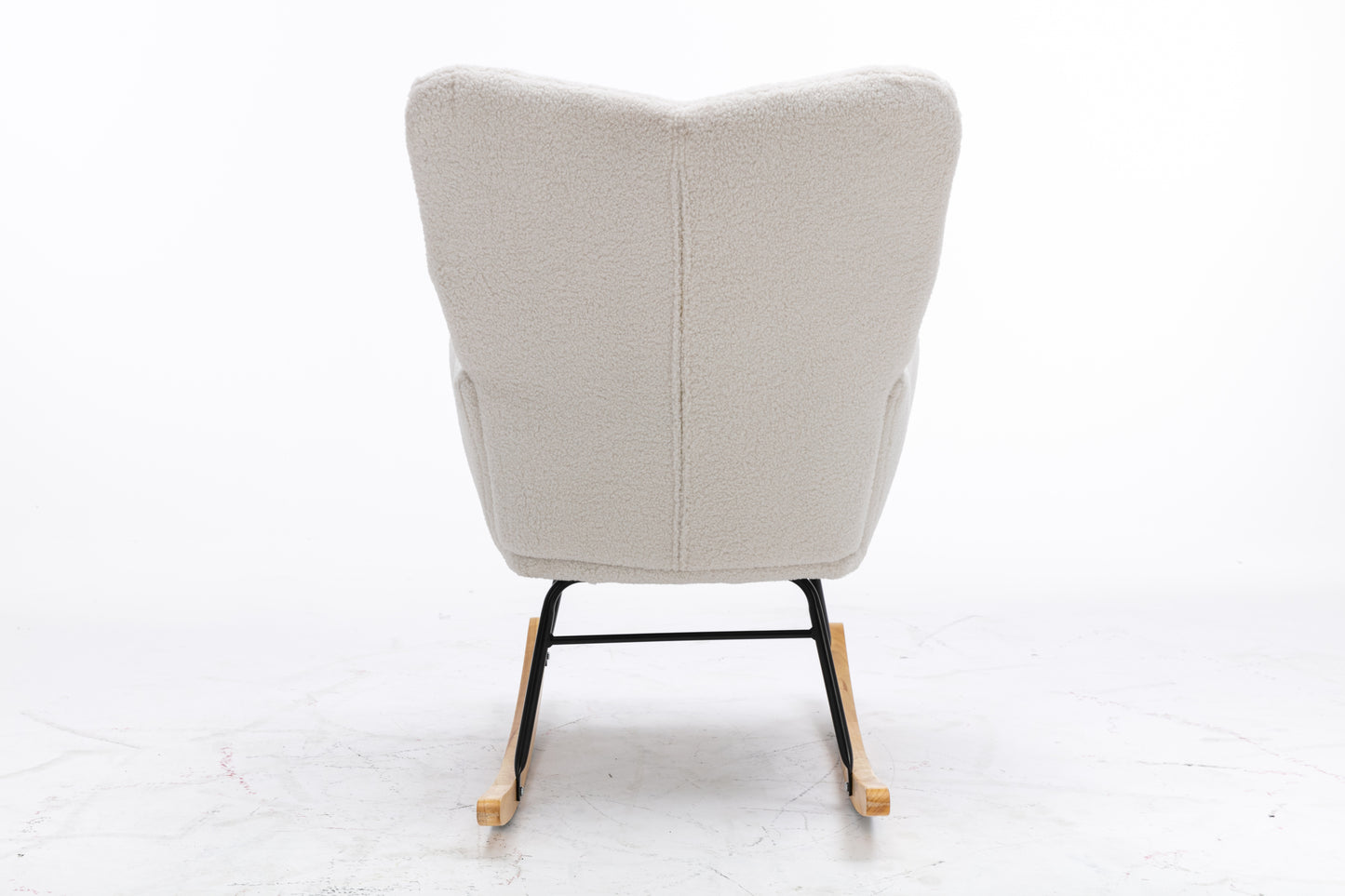 Noble Wool Fabric Upholstered Rocking Chair - White