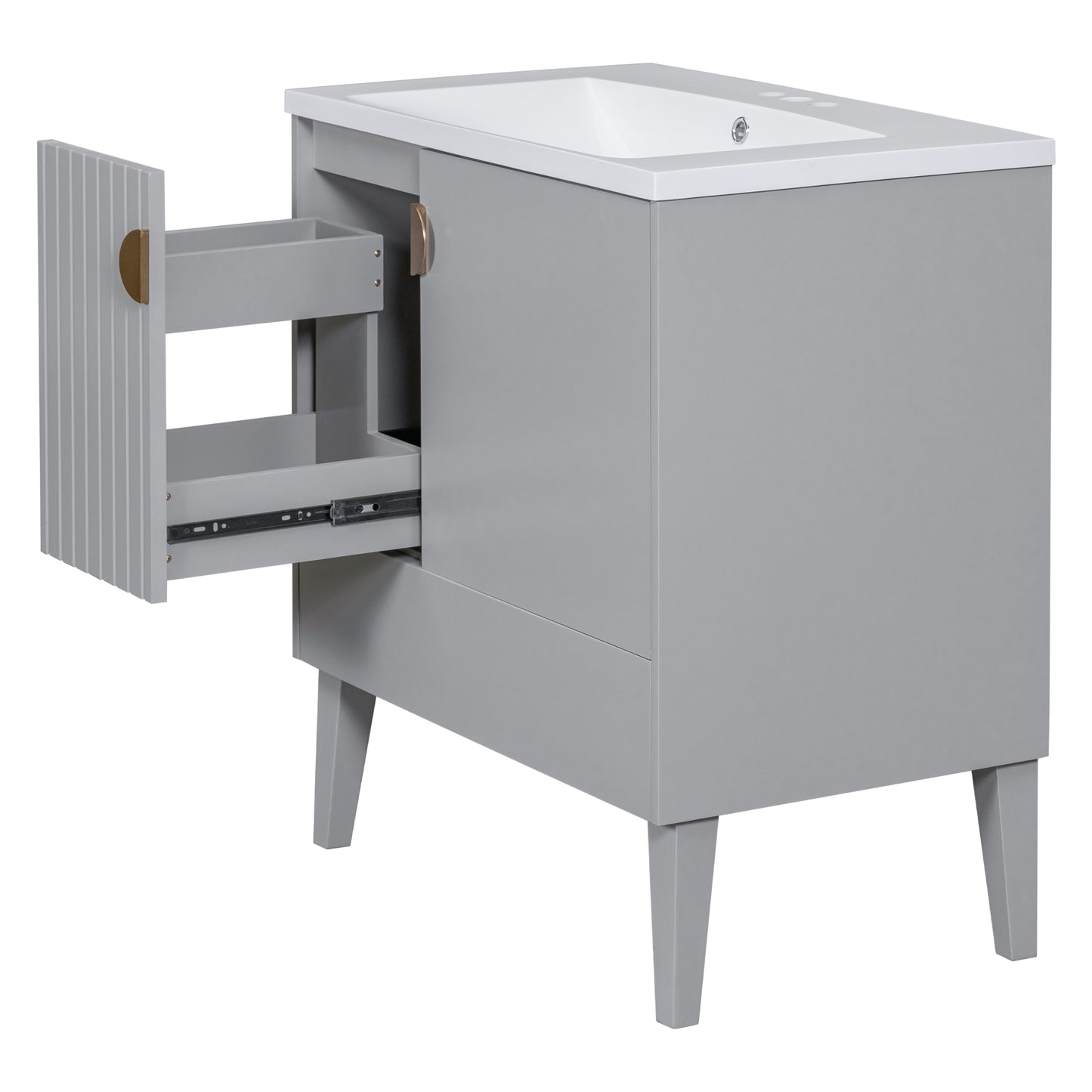 Dot Bathroom Vanity with Sink - Gray