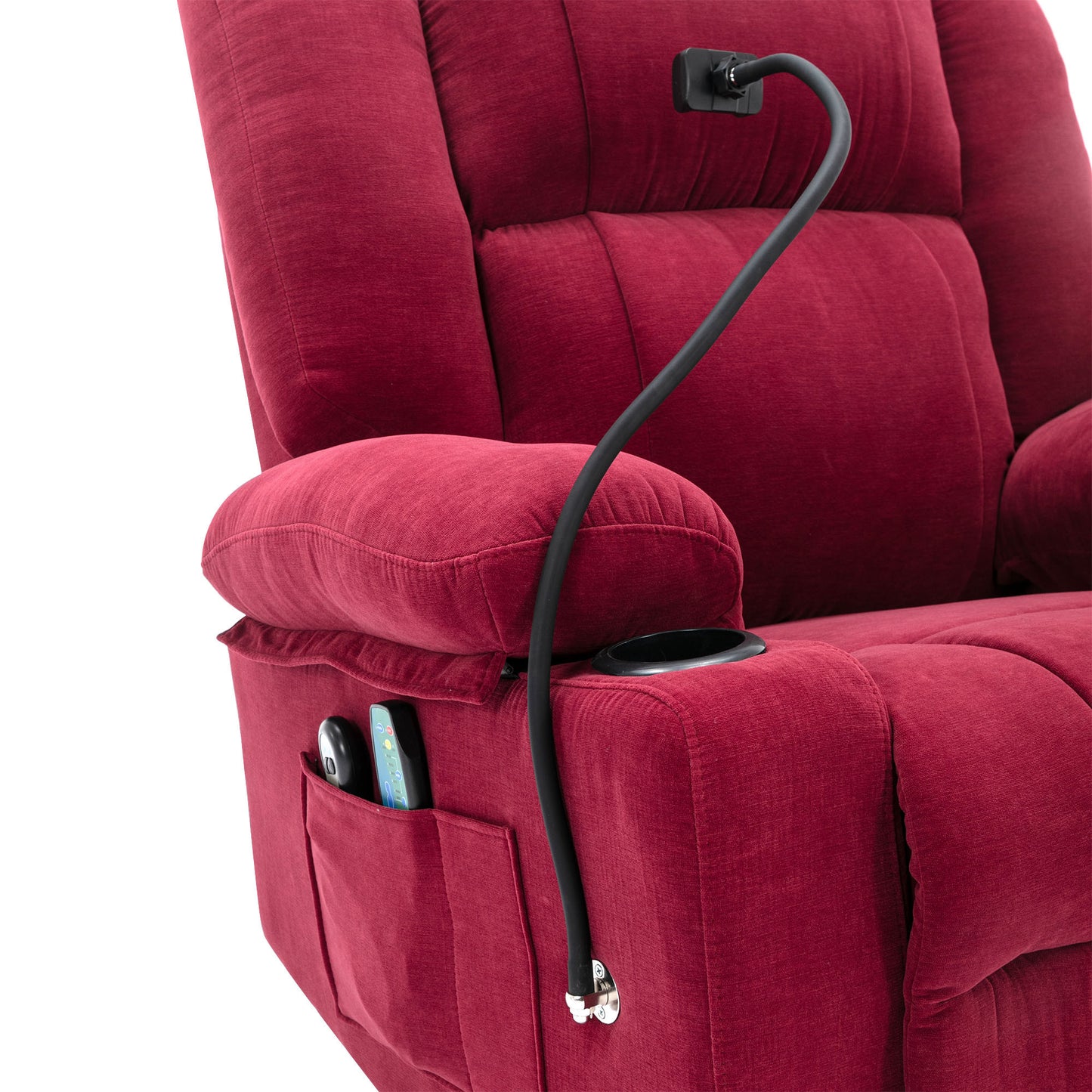 Dawson Power Lift Recliner with Massage - Red