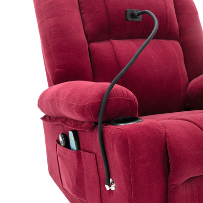 Dawson Power Lift Recliner with Massage - Red