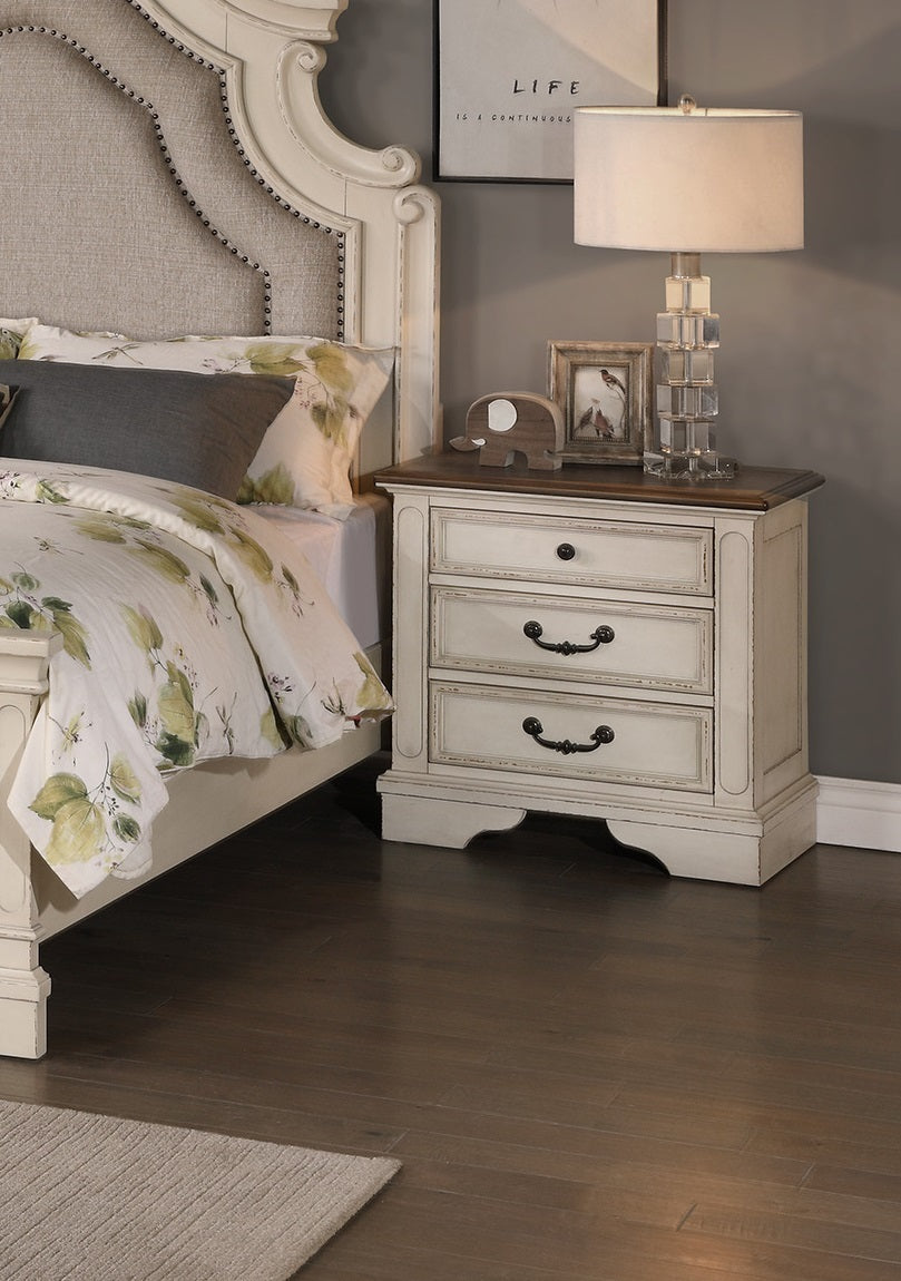 Davoo Wooden Nightstand - White