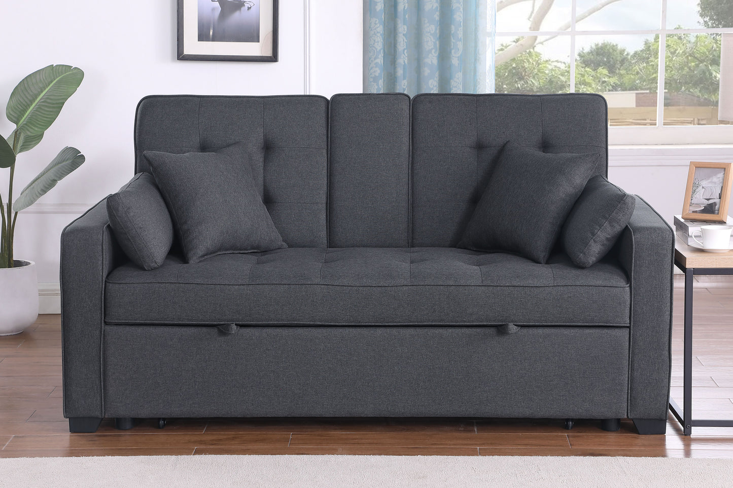 Cody II Woven Fabric Convertible Sleeper Loveseat - Gray