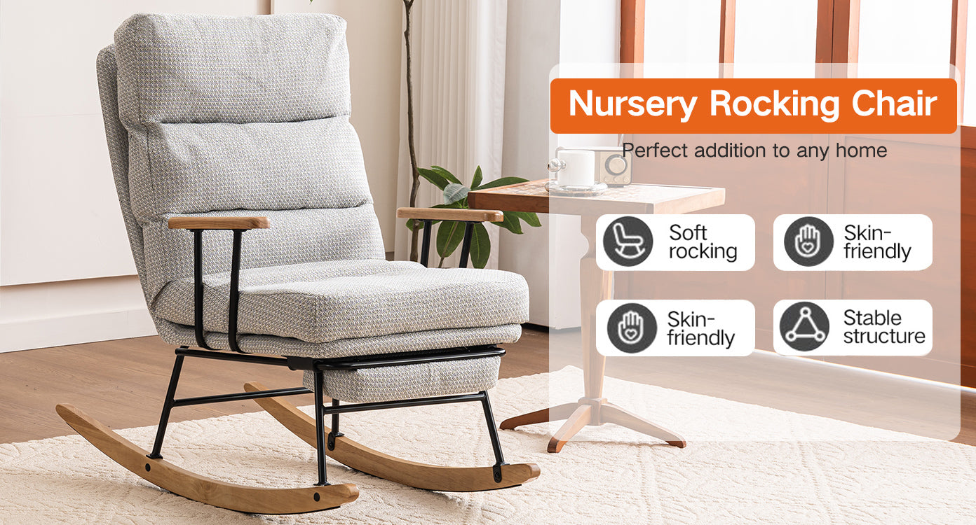 Cordova Gliding Rocking Chair - Light Gray