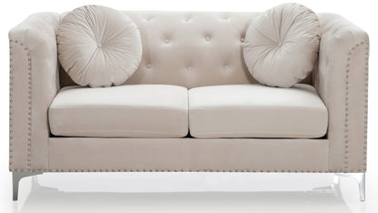 Vanessa Elegant Loveseat - Ivory