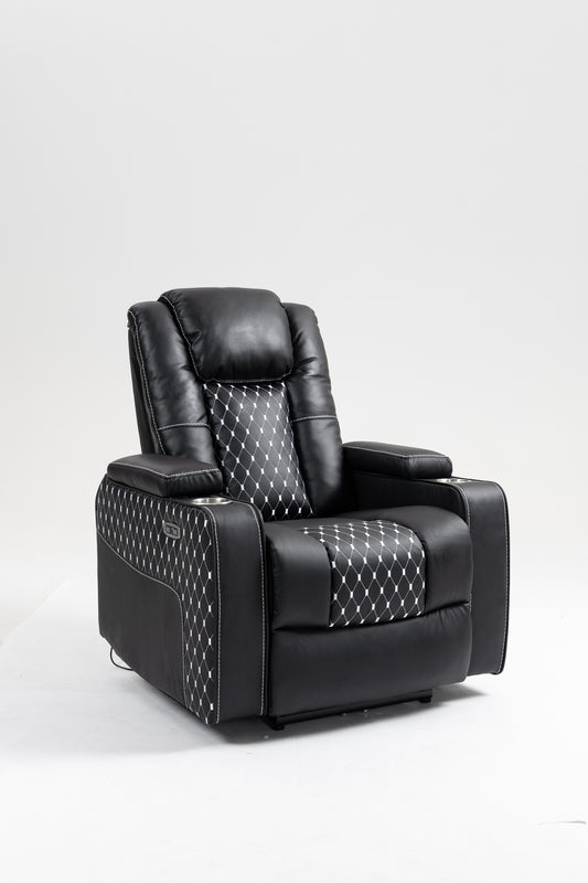 Warner II Power Recliner with Multifunctional Features - Black