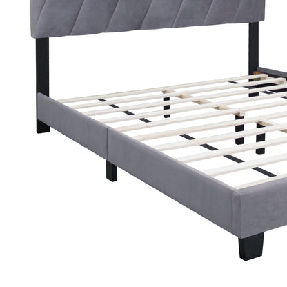 Merson Queen Size Platform Bed with Adjustable Height - Gray