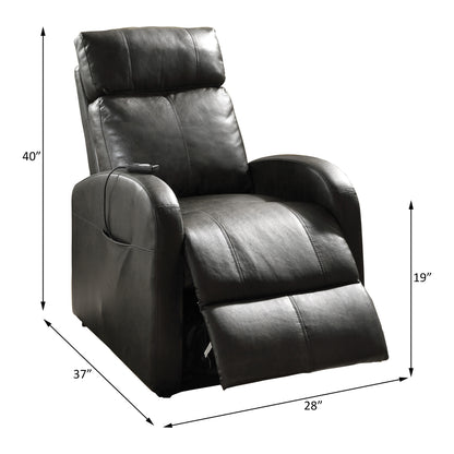 Ricardo PU Recliner with Power Lift - Dark Gray