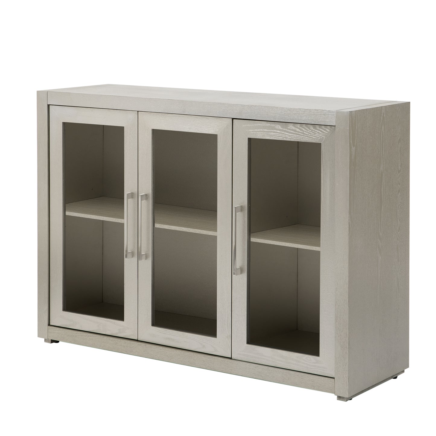 Cina Storage Cabinet with Tempered Glass - Champagne