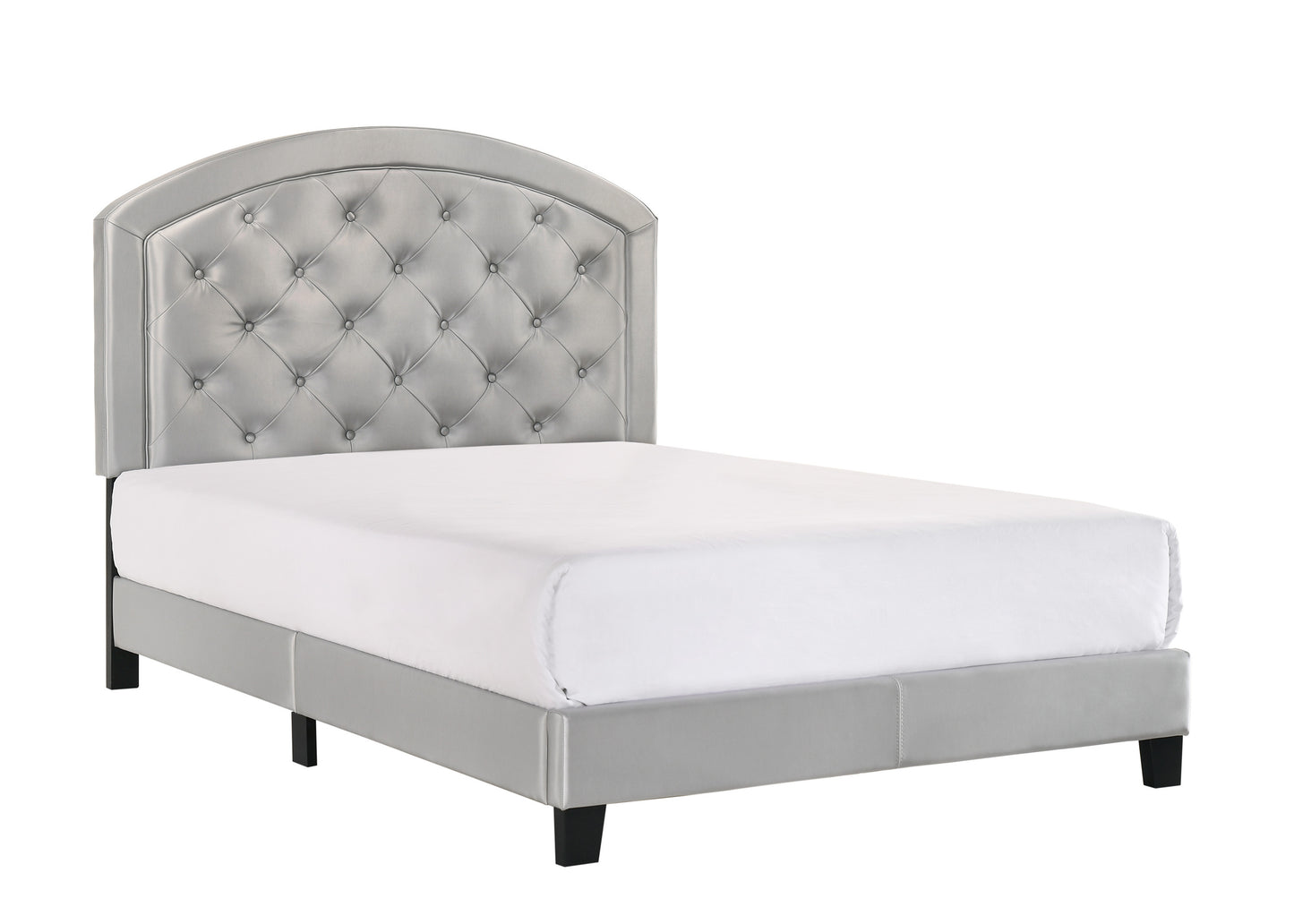 Deno Full Size Bed with Adjustable Headboard - Silver