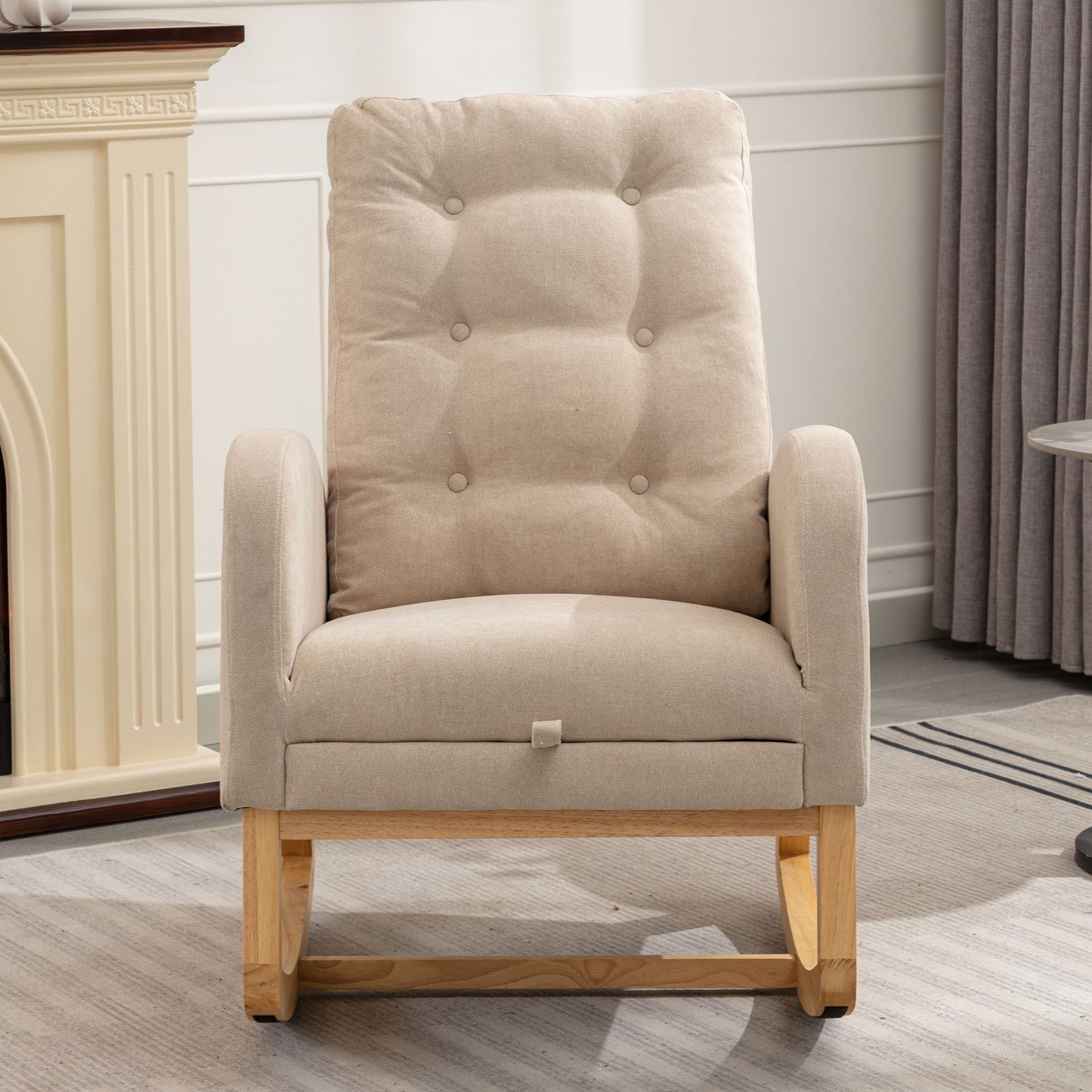 Bruce Accent Rocking  Chair with  Footrest - Beige