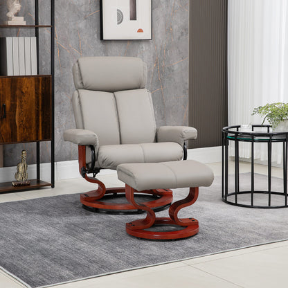 Ochoa Recliner Chair with Ottoman - Gray