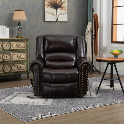 Zest Power Lift Faux Leather Recliner Chair Heat Massage Dual Motor - Brown